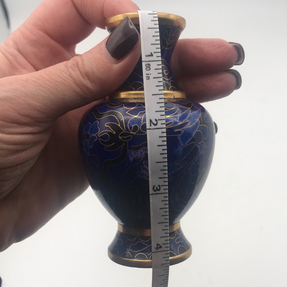 VTG‎ (60s) Cloisonné 4-1/4" Mini Bud Vase Chinese - Picture 8 of 9